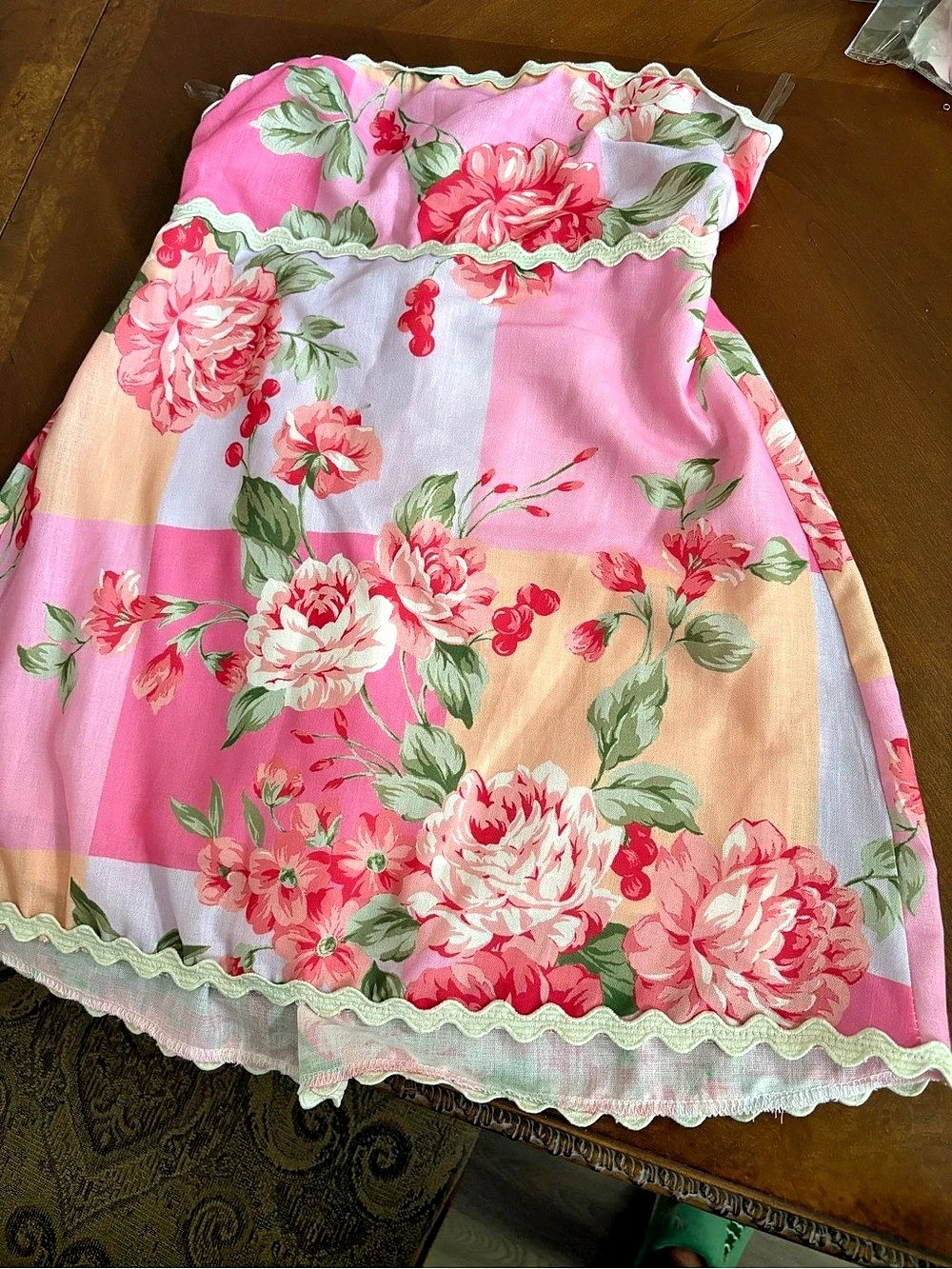 Altar'd State Floral Dress in Pink & Green Size Large New